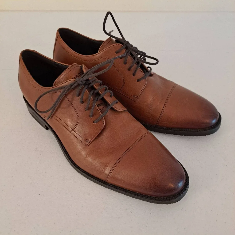 Cole Haan Grand 360 Cap Toe Oxford Mens 10.5 British Tan Leather 1267-2037